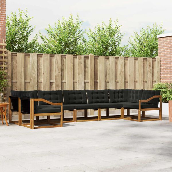 vidaXL V&auml;li diivanikomplekt padjaga 7 pcs Looduslik ja must