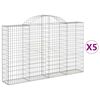 vidaXL kaarekujulised gabioonkorvid 5 tk, 200x30x120/140 cm, raud