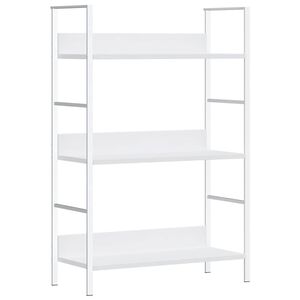 vidaXL 3 riiuliga raamaturiiul valge 60x27,6x90,5 cm, tehispuit