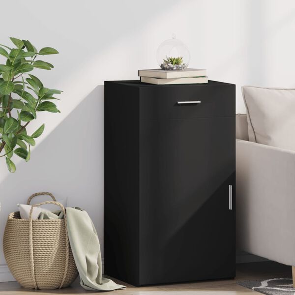 vidaXL puhvetkapp, must, 50x42,5x93 cm, tehispuit