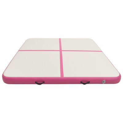 vidaXL täispumbatav võimlemismatt pumbaga 200x200x20 cm PVC roosa