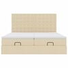 vidaXL Ottomani voodiraam madratsitega, kreemjas, 180x200cm, kangas