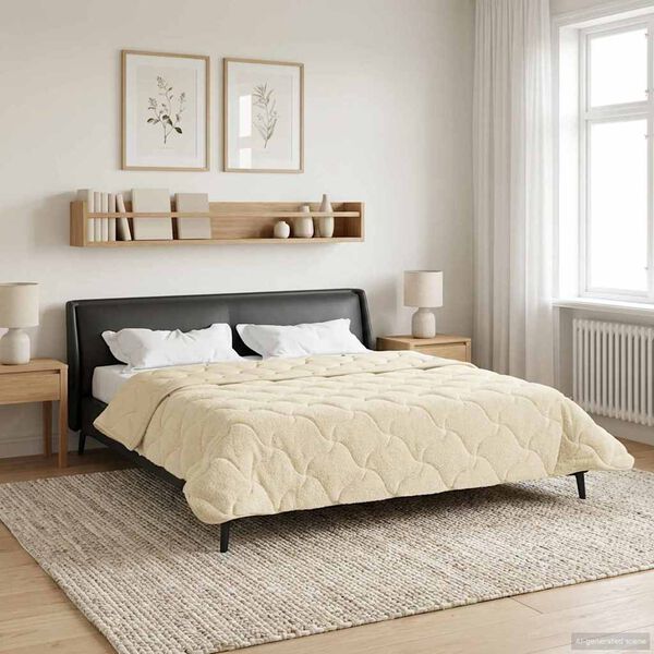 vidaXL Suvised teki cream 200 x 220 cm Mikrokiud ja Teddy villa