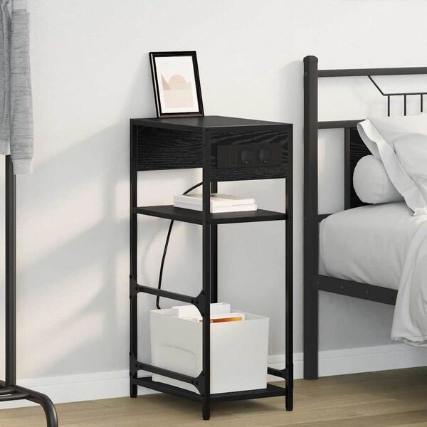 vidaXL &Ouml;&ouml;lambi kapp Must tamm 40 x 27 x 76 cm Tehispuit