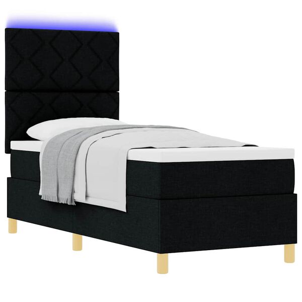 vidaXL Karbi vedrumadrats madratsiga peaga Must 80 x 200 cm kangas