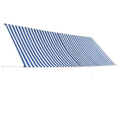 vidaXL kokkupandav varikatus, 400 x 150 cm, sinine ja valge
