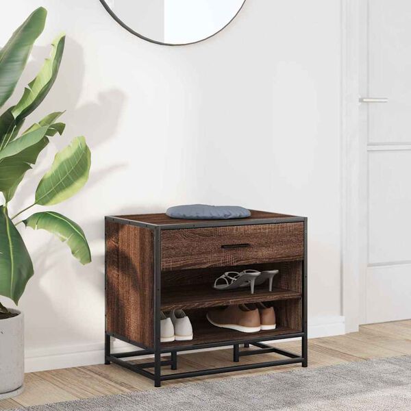 vidaXL kingapink pruun tamm 60x40x53,5cm projekteeritud puit ja metall