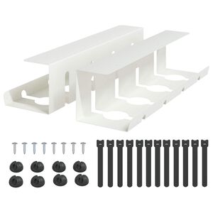 vidaXL Kabli haldamise tray laua all 2 tk Valge 43 x 12 x 10 cm Teras