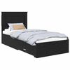 vidaXL Voodi raam sahtliga peaga Must tamm 100 x 200 cm Tehispuit