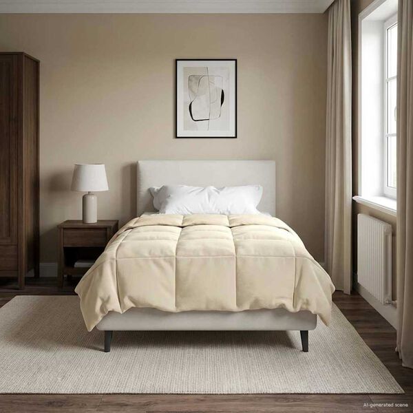 vidaXL T&auml;ispika aasta tekk Rapistatud cream 140 x 220 cm Mikrokiud