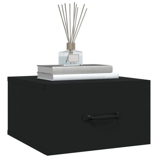 vidaXL seinale kinnitatavad öökapid, must, 35 x 35 x 20 cm