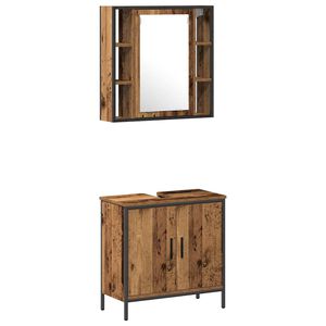 vidaXL Vannitoa m&ouml;&ouml;bleset riiuliga ladustamisega 2 pcs Pruun Tehispuit