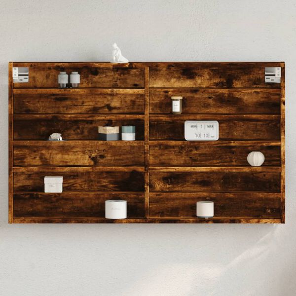 vidaXL vitriinkapp, suitsutatud tamm, 100x8,5x58 cm, tehispuit