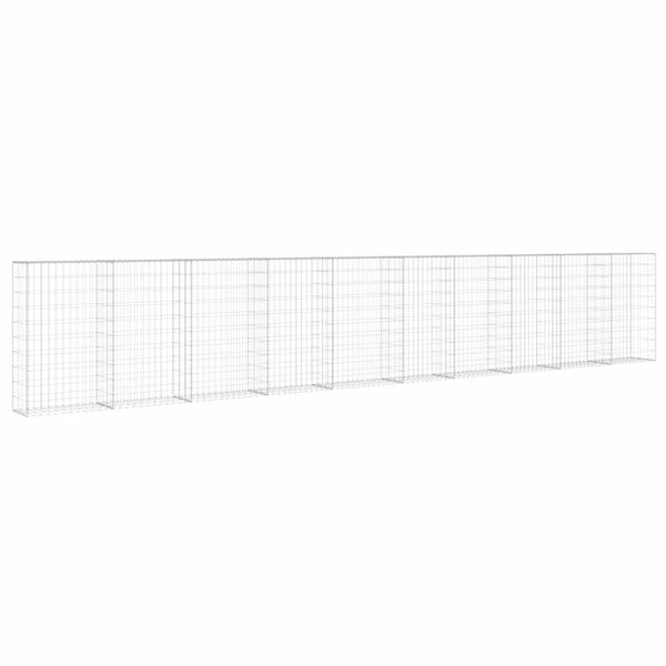 vidaXL kattega gabioonsein, tsingitud teras, 600 x 30 x 100 cm