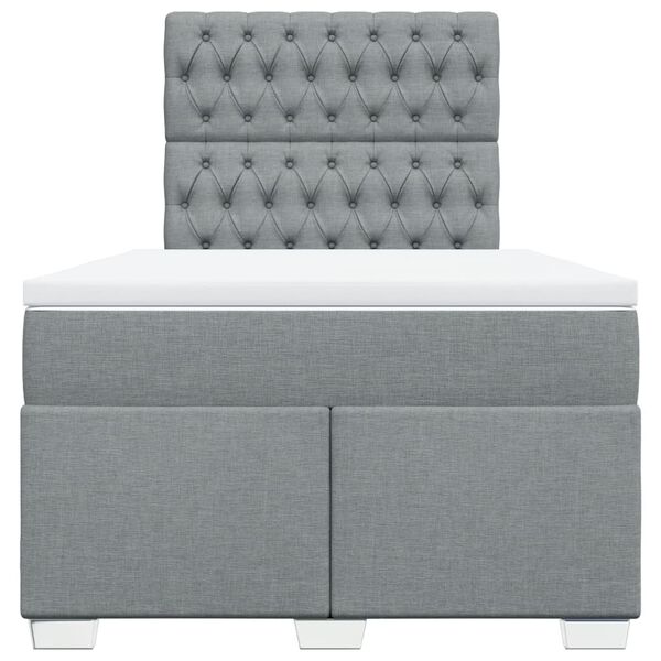 vidaXL kontinentaalvoodi madratsiga, helehall, 120x200 cm, kangas