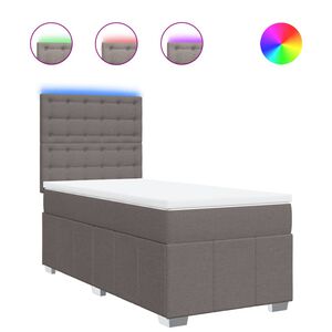 vidaXL kontinentaalvoodi madratsiga, pruunikashall, 90x190 cm, kangas