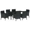 vidaXL Aia s&ouml;&ouml;gilaudade komplekt padjaga 7 pcs Must pol&uuml;rotang