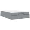 vidaXL Voodiraam madratsiga 2 pcs Helehall kangas