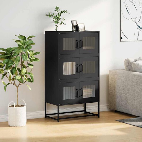 vidaXL Highboard Black 68x39x123 cm Teras