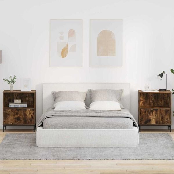 vidaXL &Ouml;&ouml;lambi kapp 2 pcs Suitsutatud tamm 49 x 36 x 61 cm Tehispuit