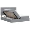 vidaXL Laos voodi peaga ladustamisega Helehall 200 x 200 cm kangas