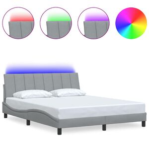 vidaXL voodiraam ilma madratsita Hanko, helehall, 160x200 cm, kangas