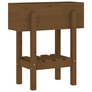 vidaXL aia taimekast, meepruun, 62 x 30 x 69 cm, toekas m&auml;nnipuit