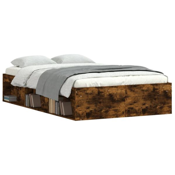 vidaXL voodiraam, suitsutatud tamm, 120 x 190 cm