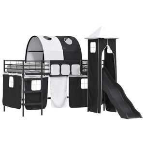 vidaXL Laste Lofti Voodi Raam Must 99,5 x 200 cm Metall