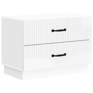 vidaXL &Ouml;&ouml;lambi kapp K&otilde;rgl&auml;ikega valge 62 x 34,5 x 44,5 cm Tehispuit