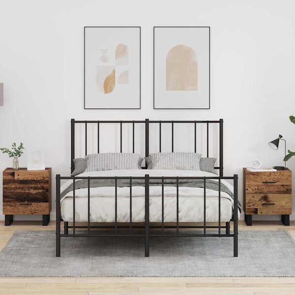 vidaXL &Ouml;&ouml;lambi kapp sahtliga 2 pcs Vana puit ja must 40 x 35 x 47,5 cm