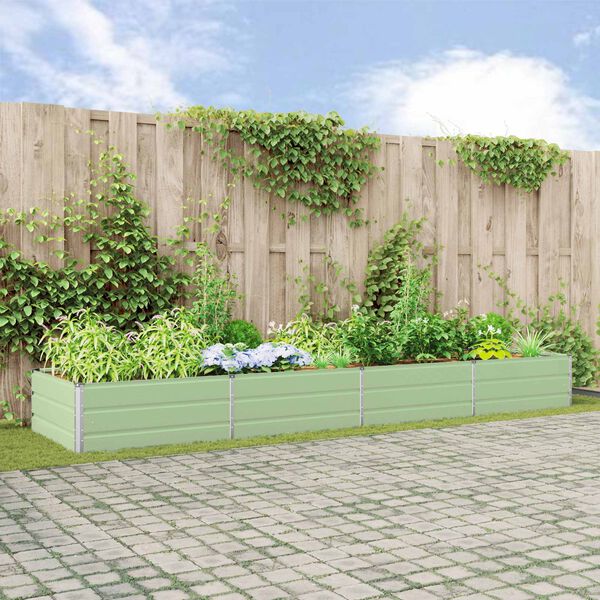 vidaXL Taimekast Pastellroheline 195 x 100 x 45 cm Tsinkteras