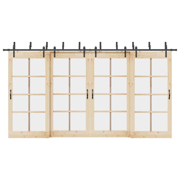 vidaXL liugukse tarvikute komplekt 427 cm terasest, must