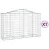 vidaXL kaarekujulised gabioonkorvid 7 tk, 200x50x120/140 cm, raud