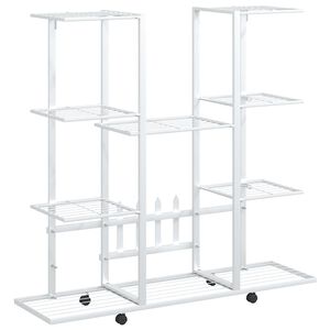 vidaXL lillealus ratastel, 94,5x24,5x91,5 cm, valge, raud