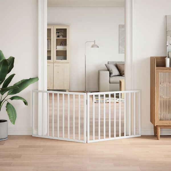 vidaXL kokkupandav koerav&auml;rav, 2 paneeli, valge, 160 cm, paplipuit