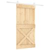 vidaXL Libisev uks Looduslik ja Valge 100 x 210 cm Tahke m&auml;nnipuit