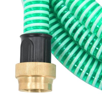 vidaXL imivoolik messingust ühendustega, roheline 1,1" 15 m PVC