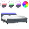 vidaXL kontinentaalvoodi madrats ja LED, tumehall, 180x210 cm, samet