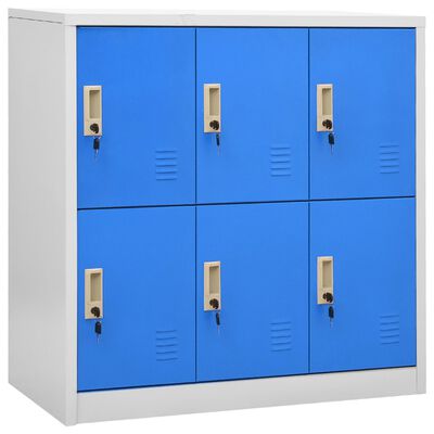 vidaXL lukustatav hoiukapp, helehall ja sinine, 90x45x92,5 cm, teras