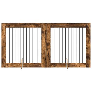 vidaXL Koerav&auml;rav koos aluspuudega 2 pcs Suitsutatud tamm 100 x 100 cm