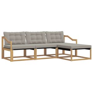 vidaXL V&auml;li diivanikomplekt padjaga 4 pcs Valge ja helehall