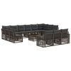vidaXL Aia Diivanikomplekt 14 pcs Hall ja tumehall pol&uuml;rotang