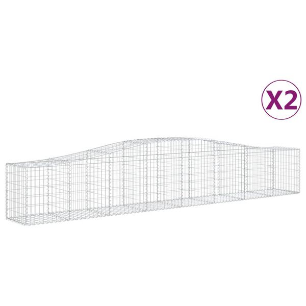 vidaXL kaarekujulised gabioonkorvid 2 tk, 400x50x60/80 cm, raud