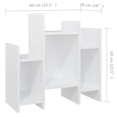 vidaXL kummut, kõrgläikega valge, 60 x 26 x 60 cm, puitlaastplaat
