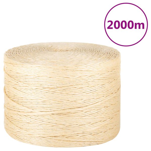 vidaXL k&ouml;is 100% sisal 3 mm 2000 m