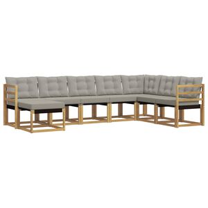 vidaXL V&auml;li diivanikomplekt padjaga 8 pcs Valge ja helehall