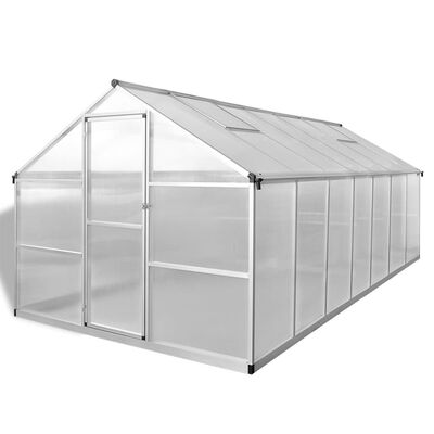 vidaXL kasvuhoone tugevdatud alumiiniumist 10,53 m²