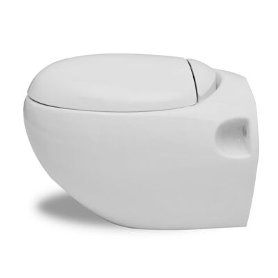 Seinalekinnituv WC pott + bidee keraamiline valge