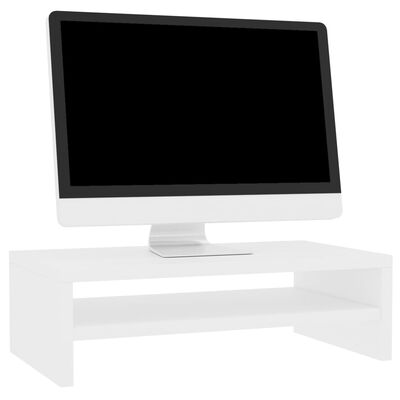 vidaXL monitorialus, valge, 42 x 24 x 13 cm, tehispuit